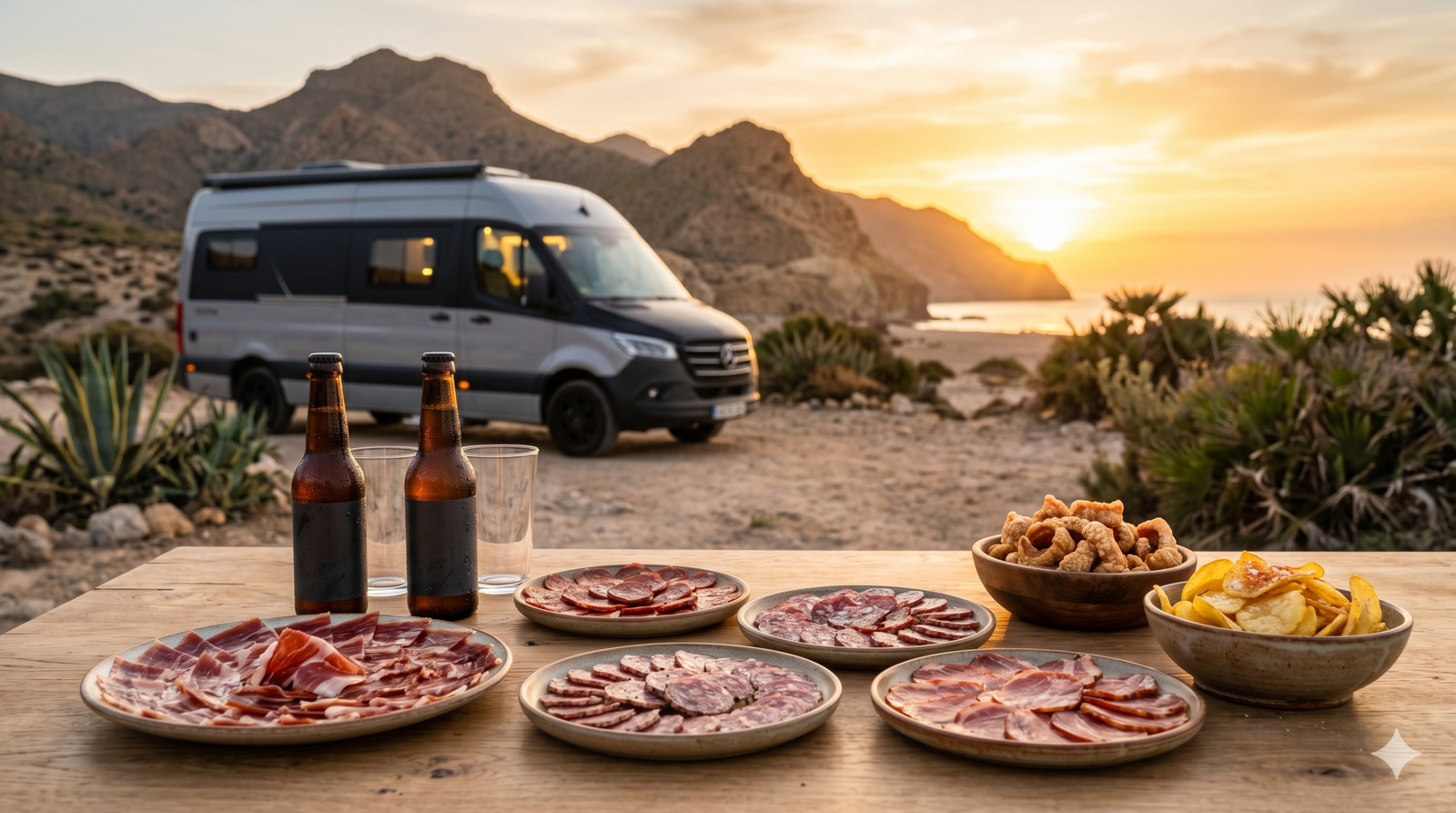 Gemini_Generated_Image_bn3pgabn3pgabn3p Pack Desierto de Almería con jamón ibérico de bellota, lomo, embutidos, cervezas artesanas y aperitivos