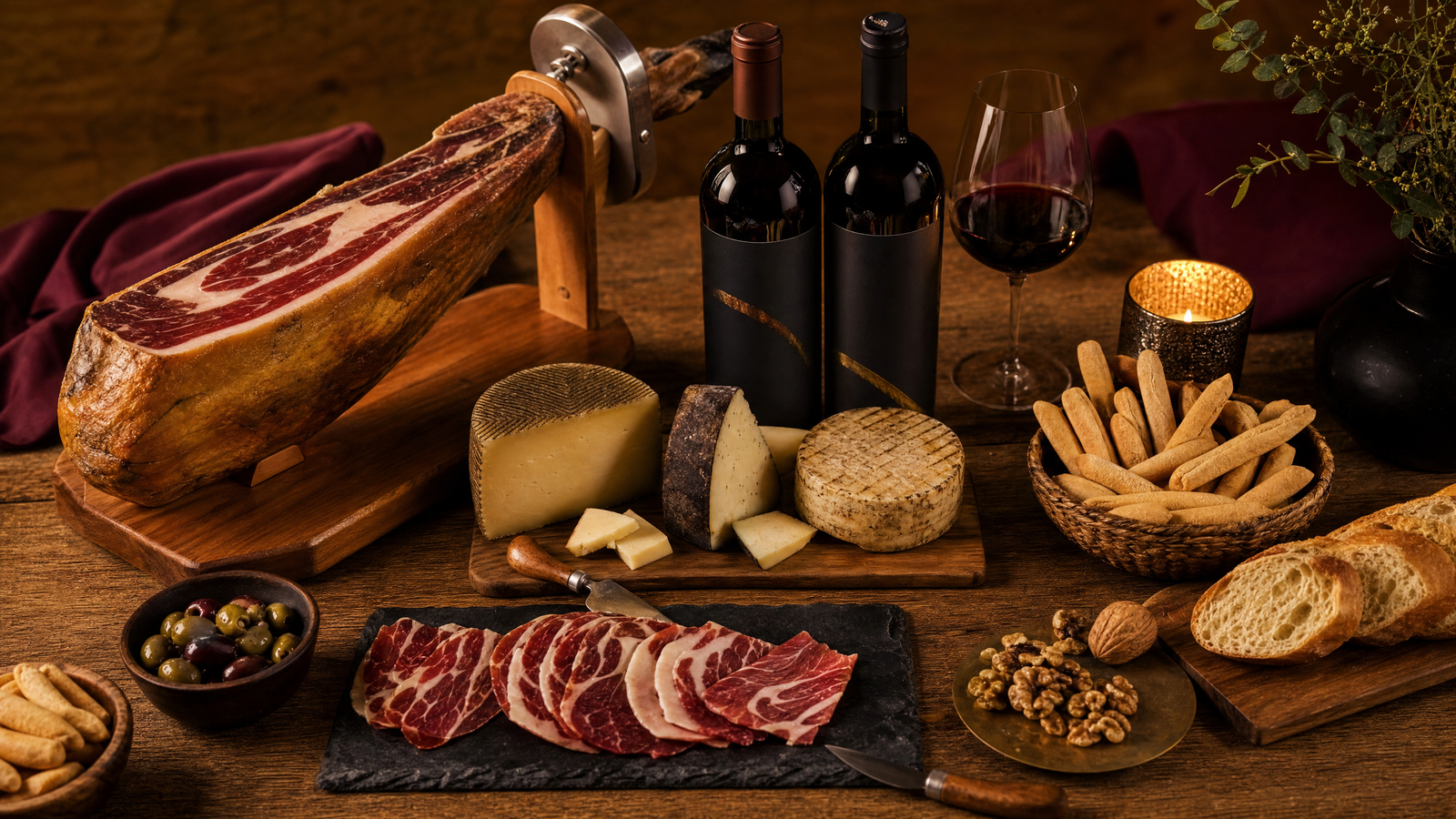 Club Mesa Buena - Caja gourmet mensual con jamón, queso y vino