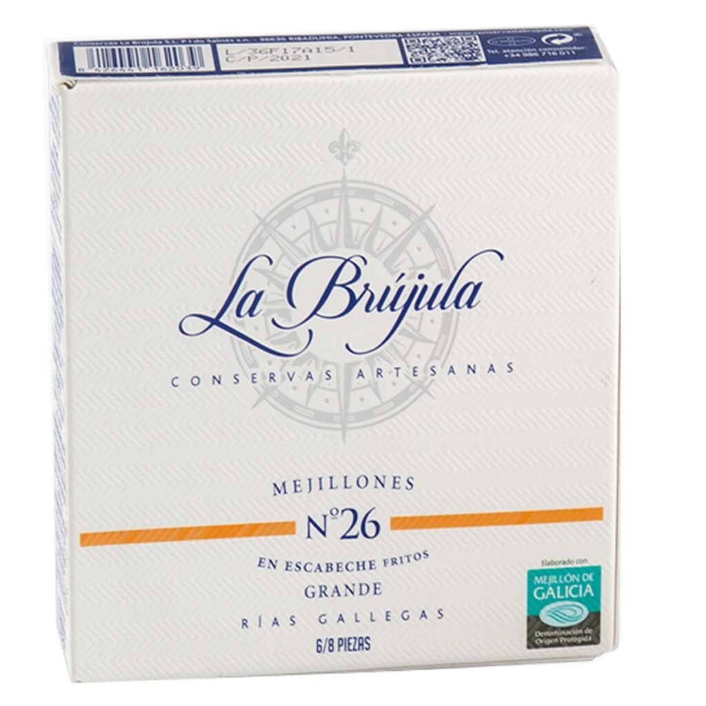 Mejillones en Escabeche La Brújula 6/8 Piezas