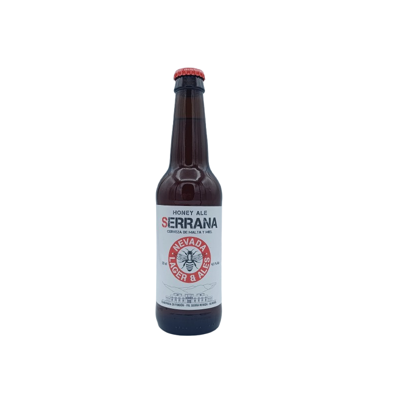 Cerveza Nevada Serrana 4,5% Honey Ale con Miel La Bujaldona Cerveza Nevada Serrana 4,5% Honey Ale con miel de Almería caja 12 botellas 33cl