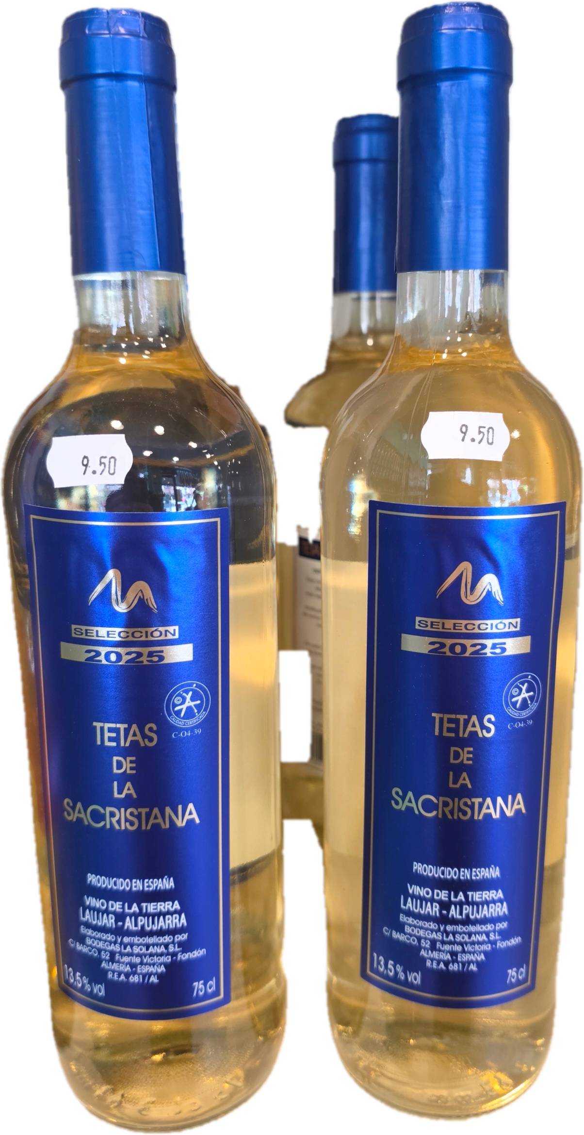 Tetas de la Sacristana Blanco Selección 2025 Botella de vino blanco Tetas de la Sacristana Selección 2025 Laujar-Alpujarra Almería